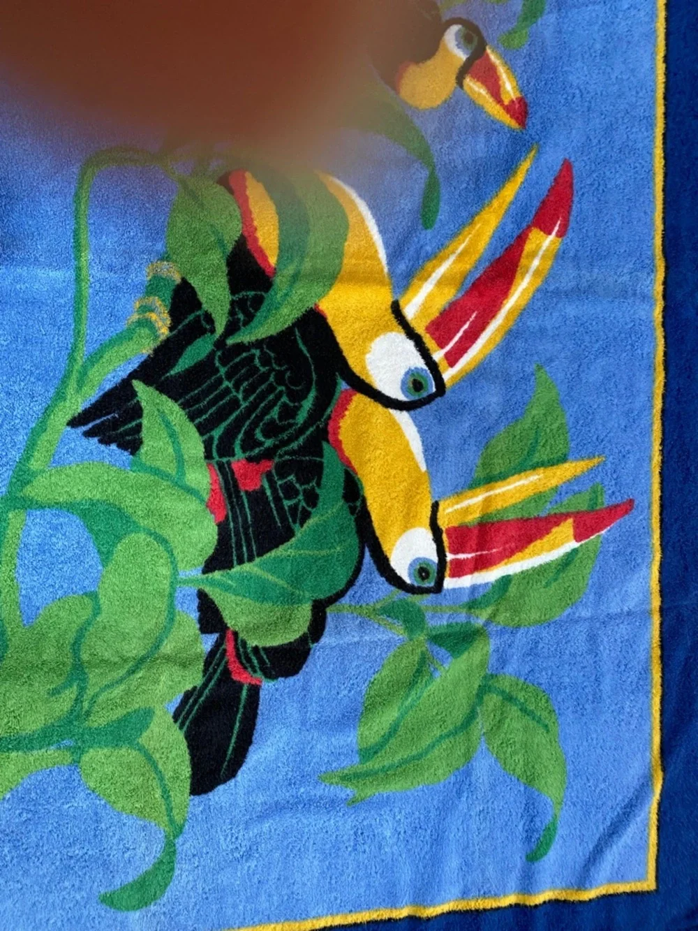 Hermes-Paris Drap de Plage Toucans Beach Towel vintage